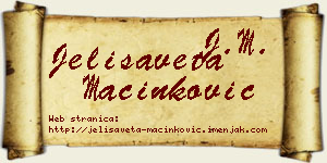 Jelisaveta Mačinković vizit kartica